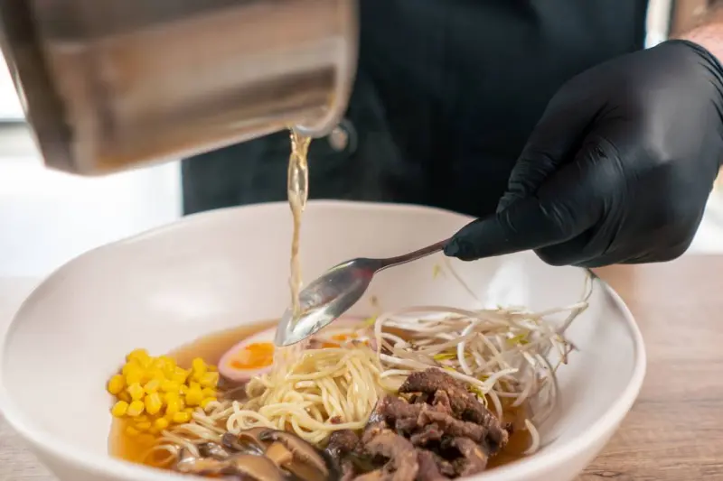 close up in a fast food establishment large chef