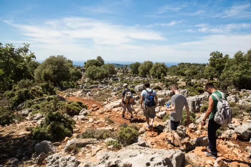 Male hikers walking the Lycian Way