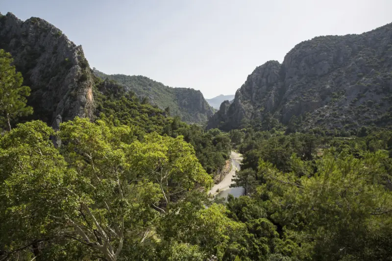 View of a river valley on the Lycian Way near Olympos
